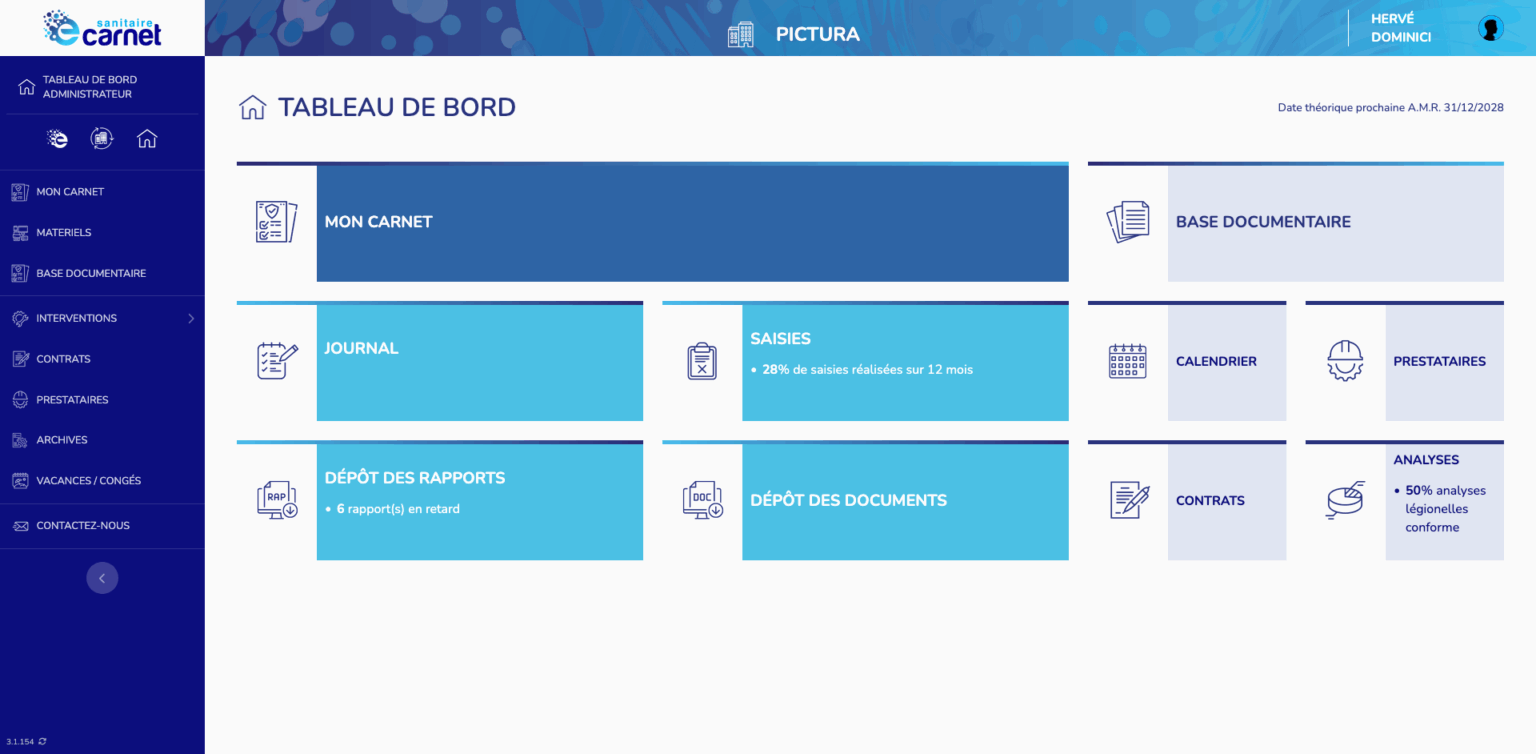 Sanitaire Dashboard Ecarnet 2025 v1